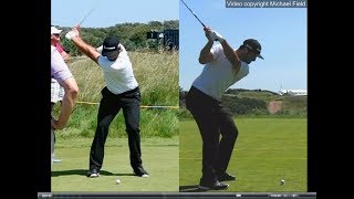 Jon Rahm golf swing  Long Iron faceon amp downtheline July 2017 [upl. by Eolhc]