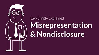 Misrepresentation and Nondisclosure  Contracts  Defenses amp Excuses [upl. by Nade]