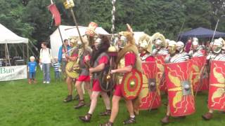 Roman Reenactment at the Amphitheatre in Caerleon Marching In [upl. by Hetti]