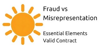 Fraud vs Misrepresentation  Other Essential Elements of a Valid Contract  CA CPT  CS amp CMA [upl. by Ettevram507]